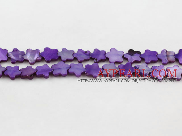 Shell Beads, Purple, 3*10mm dyed quincunx, Sold per 15-inch strand