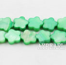 Shell Beads, Fruit Green, 3*10mm dyed quincunx, Sold per 15-inch strand