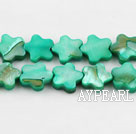 Shell Beads, Green, 3*10mm dyed quincunx, Sold per 15-inch strand