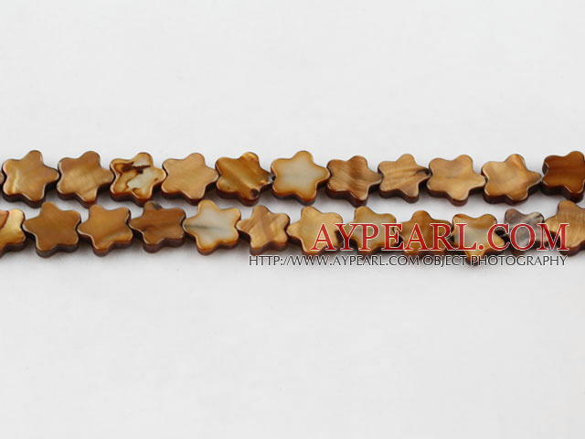 Shell Beads, Brown, 3*10mm dyed quincunx, Sold per 15-inch strand