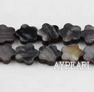 Shell Beads, Black, 3*10mm dyed quincunx, Sold per 15-inch strand