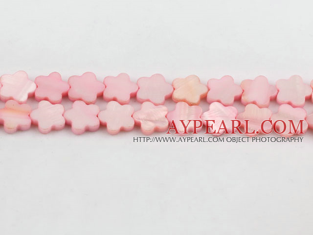 Shell Beads, Pink, 3*12mm dyed quincunx, Sold per 15-inch strand