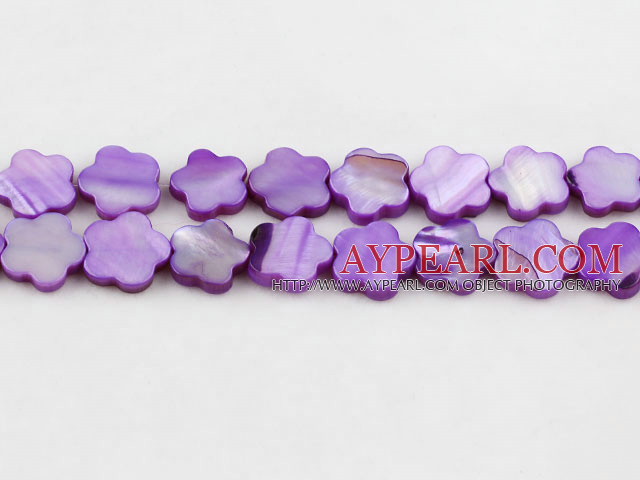 Shell Beads, Purple, 3*12mm dyed quincunx, Sold per 15-inch strand