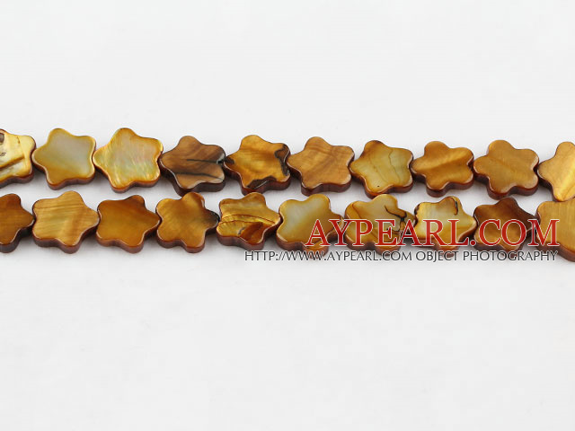 Shell Beads, Brown, 3*12mm dyed quincunx, Sold per 15-inch strand