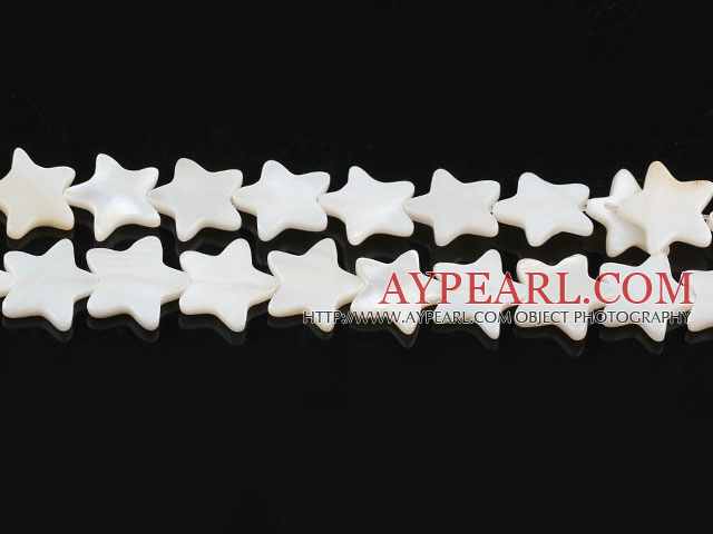 Shell Beads, White, 3*12mm dyed starfish, Sold per 15-inch strand