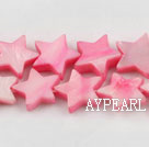 Shell Beads, Pink, 3*12mm dyed starfish, Sold per 15-inch strand