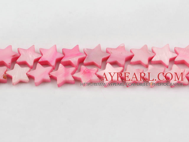 Shell Beads, Pink, 3*12mm dyed starfish, Sold per 15-inch strand