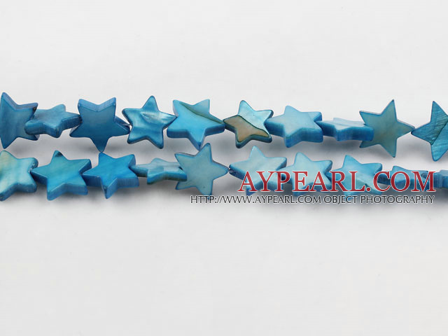 Shell Beads, Blue, 3*12mm dyed starfish, Sold per 15-inch strand