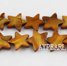 Shell Beads, Brown, 3*12mm dyed starfish, Sold per 15-inch strand