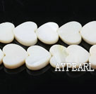 Shell Beads, White, 3*12mm dyed heart shape, Sold per 15-inch strand