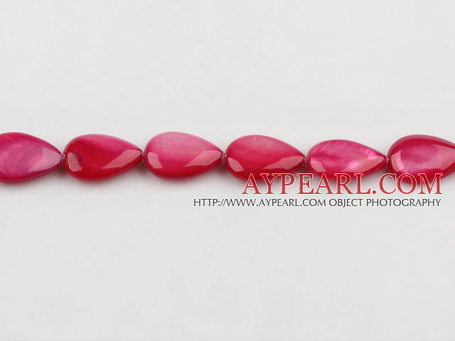 Shell Beads, Wine Red, 5*10*14mm dyed drope shape, Sold per 15.4-inch strand