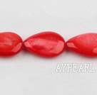 Shell Beads, Red, 5*10*14mm dyed drope shape, Sold per 15.4-inch strand