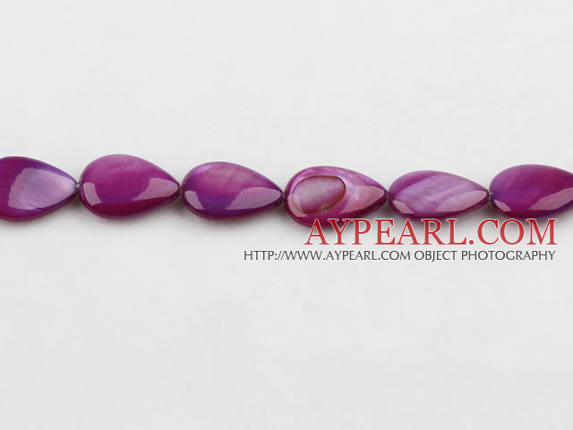 Shell Beads, Purplish Red, 5*10*14mm dyed drope shape, Sold per 15.4-inch strand