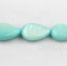 Shell Beads, Lake Blue, 5*10*14mm dyed drope shape, Sold per 15.4-inch strand