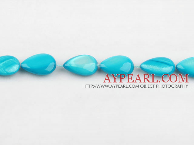Shell Beads, Turquoise Blue Color, 5*10*14mm dyed drope shape, Sold per 15.4-inch strand