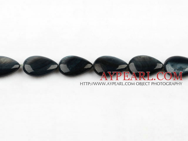 Shell Beads, Black, 5*10*14mm dyed drope shape, Sold per 15.4-inch strand