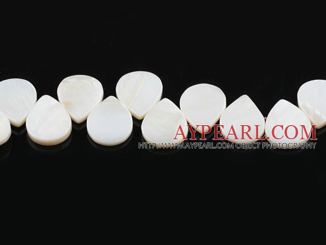 Shell Beads, White, 3*12*15mm drope shape, Sold per 15-inch strand