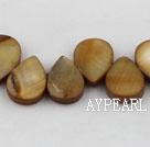Shell Beads, Dyed brown, 10*15mm drop shape, Sold per 15.7-inch strand