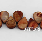 Shell Beads, Dyed red brown, 10*15mm drop shape, Sold per 15.7-inch strand