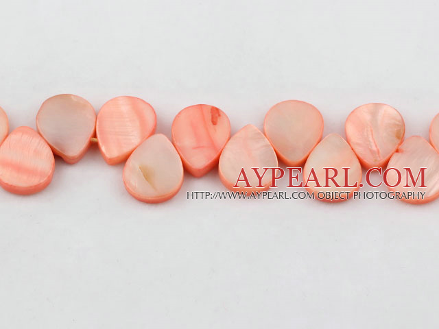 Shell Beads, Light Watermelon Red, 12*18mm dyed drope shape, Sold per 15.7-inch strand