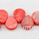 Shell Beads, Watermelon Red, 12*18mm dyed drope shape, Sold per 15.7-inch strand