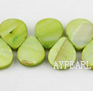 Shell Beads, Fruit Green, 12*18mm dyed drope shape, Sold per 15.7-inch strand
