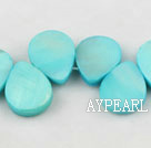 Shell Beads, Lake Blue, 12*18mm dyed drope shape, Sold per 15.7-inch strand