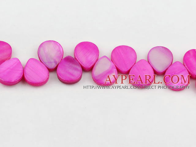 Shell Beads, Purplish Red, 12*18mm dyed drope shape, Sold per 15.7-inch strand