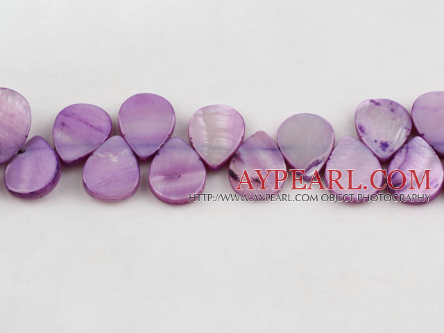 Shell Beads, Violet Color, 12*18mm dyed drope shape, Sold per 15.7-inch strand