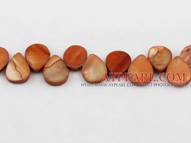 Shell Beads, Brown, 12*18mm dyed drope shape, Sold per 15.7-inch strand