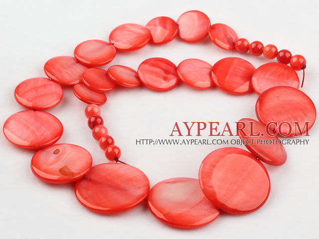 Shell Beads, Watermelon Red, 6*15*18*20mm dyed tower shape, Sold per 18.5-inch strand