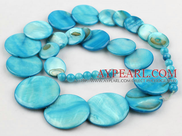 Shell Beads, Turquoise Blue Color, 6*15*18*20mm dyed tower shape, Sold per 18.5-inch strand