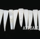 Shell Beads, White, 5*8*35mm long tooth, Sold per 15-inch strand