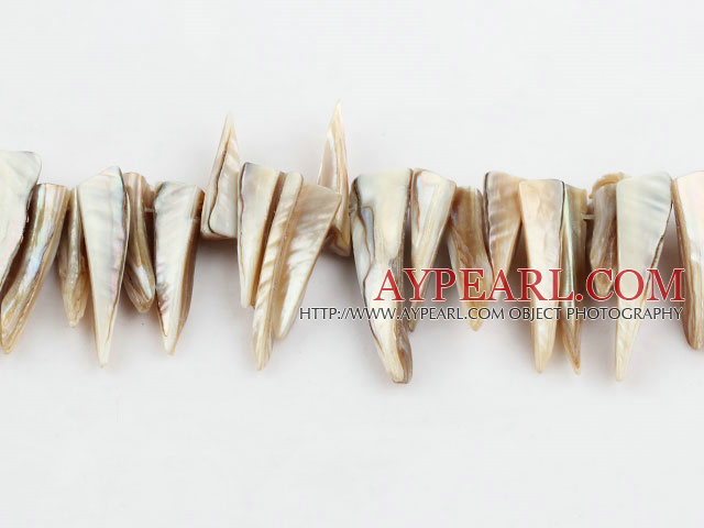 Shell Beads, Oyster White, 5*8*35mm long tooth, Sold per 15-inch strand