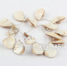 Shell Beads, White, 20*30mm drop shape, Sold per 15.7-inch strand