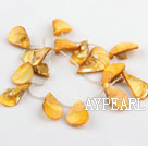 Shell Beads, Yellow, 20*30mm dyed drop shape, Sold per 15.7-inch strand