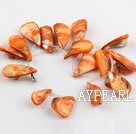 Shell Beads, Orange, 20*30mm dyed drop shape, Sold per 15.7-inch strand