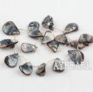 Shell Beads, Black, 20*30mm dyed drop shape, Sold per 15.7-inch strand