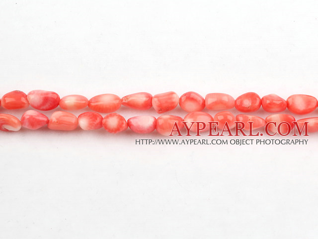 coral beads,6*8mm baroque,pink,Grade A,about 59 strands/kg