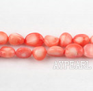coral beads,7*9mm baroque,pink,Grade A,about 48 strands/kg