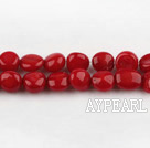 coral beads,5*7mm baroque wafer,red,Grade A,about 45 strands/kg