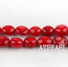 coral beads,10*10mm baroque,red,Grade A,about 12 strands/kg