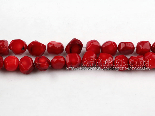 coral beads,10*10mm baroque,red,Grade A,about 20 strands/kg