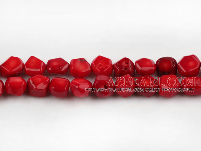 coral beads,7*10*12mm baroque,red,Grade A,about 21 strands/kg