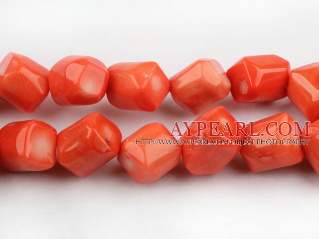 coral beads,14mm cube,jacinth,Grade A,about 7 strands/kg