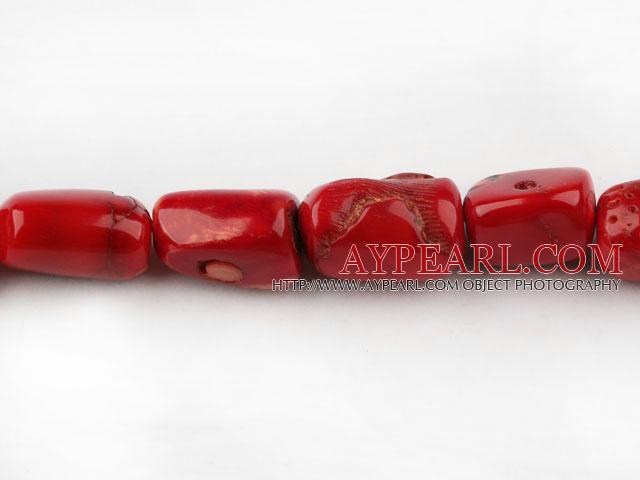 Coral Beads, Red, 17*24mm long cylinder, AB Grade,about 7 strands/kg