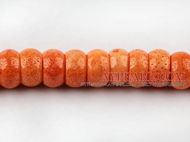 sponge coral beads,11*19mm abacus,orange,about 4 strands/kg