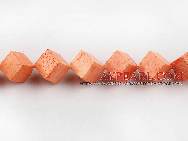 coral beads,16mm cube,pink,about 10 strands/kg