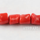 coral beads,6*8mm baroque,scarlet,Grade A,about 59 strands/kg