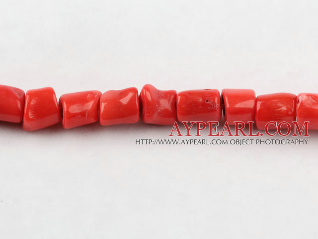 coral beads,6*8mm baroque,scarlet,Grade A,about 59 strands/kg